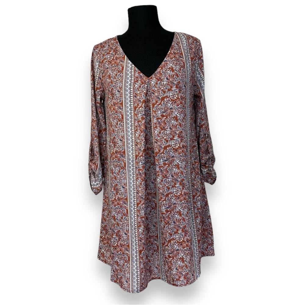 Lush Karly Mini Dress in Rust Floral M